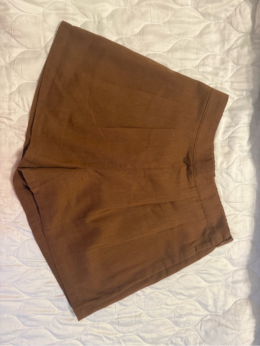 Double Zero Chestnut Brown High-Rise Tailored Bermuda Shorts